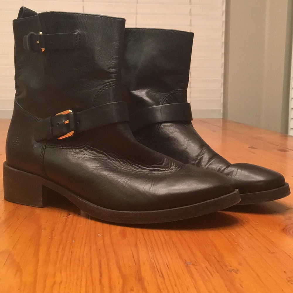 Tory Burch Leather Bennie Double Buckle Boots